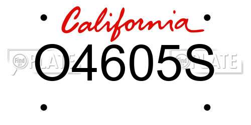 O4605S California License Plate
