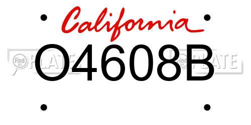 O4608B California License Plate