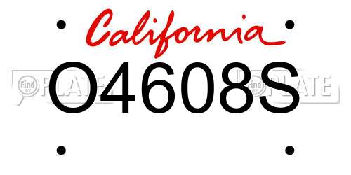 O4608S California License Plate