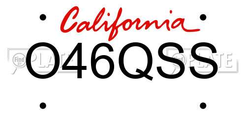 O46QSS California License Plate