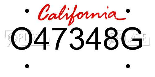 O47348G California License Plate