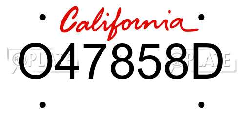 O47858D California License Plate