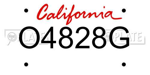 O4828G California License Plate