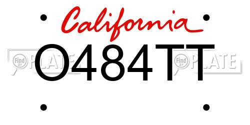 O484TT California License Plate