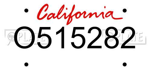 O515282 California License Plate