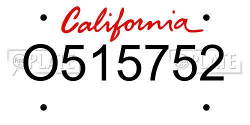 O515752 California License Plate