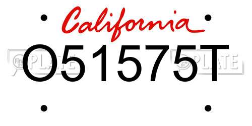 O51575T California License Plate