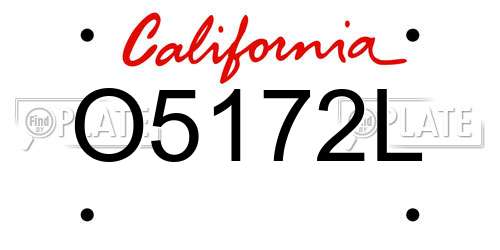 O5172L California License Plate