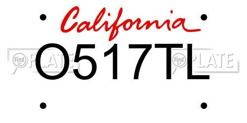 O517TL California License Plate