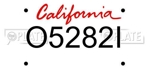 O5282I California License Plate