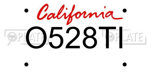 O528TI California License Plate