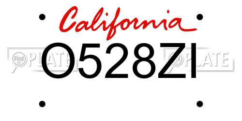 O528ZI California License Plate