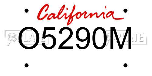 O5290M California License Plate