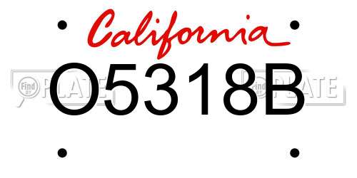 O5318B California License Plate