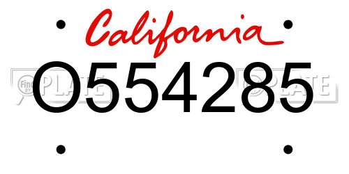 O554285 California License Plate