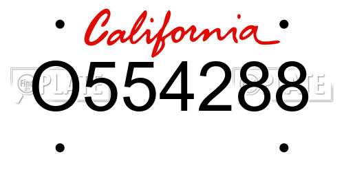 O554288 California License Plate
