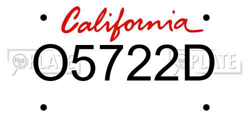 O5722D California License Plate