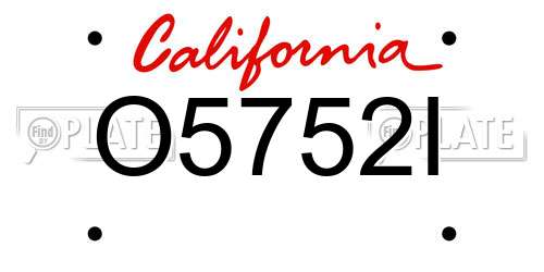 O5752I California License Plate