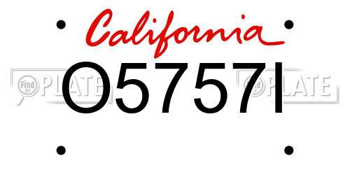 O5757I California License Plate