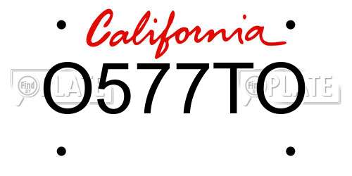 O577TO California License Plate