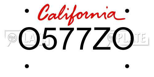O577ZO California License Plate