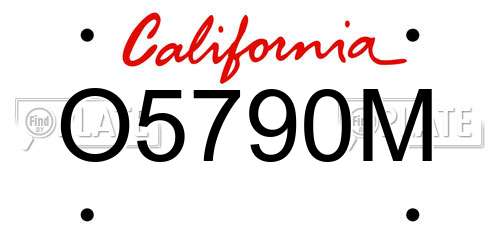 O5790M California License Plate