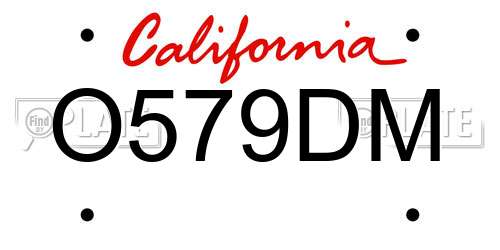 O579DM California License Plate