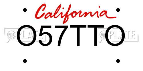 O57TTO California License Plate