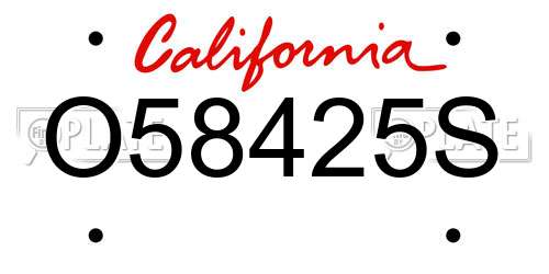 O58425S California License Plate
