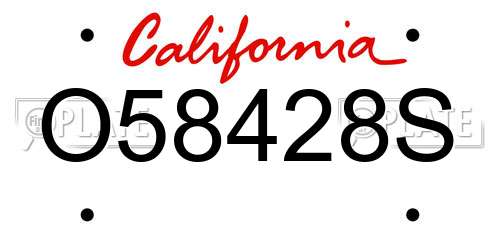 O58428S California License Plate