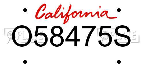 O58475S California License Plate