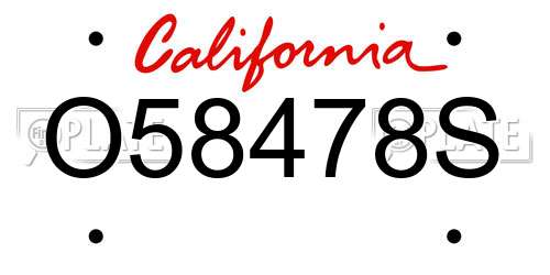 O58478S California License Plate