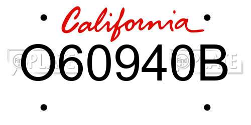 O60940B California License Plate