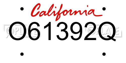 O61392Q California License Plate