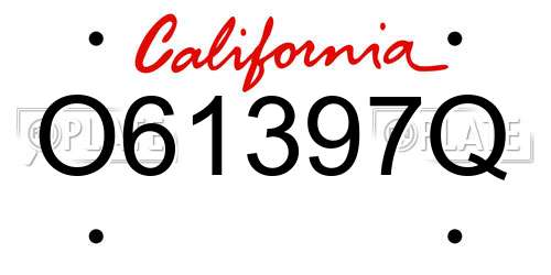 O61397Q California License Plate