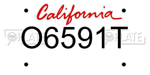 O6591T California License Plate