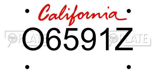 O6591Z California License Plate