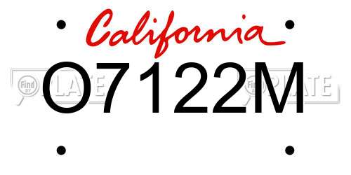 O7122M California License Plate