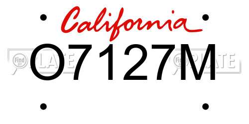 O7127M California License Plate