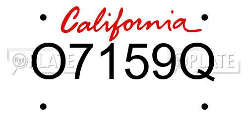 O7159Q California License Plate