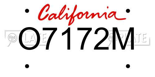 O7172M California License Plate