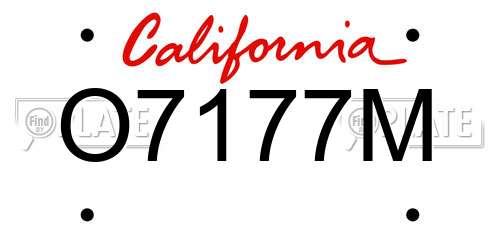 O7177M California License Plate