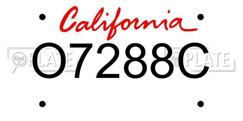 O7288C California License Plate
