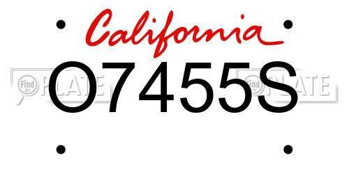 O7455S California License Plate