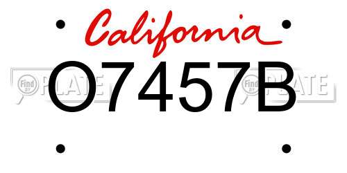 O7457B California License Plate