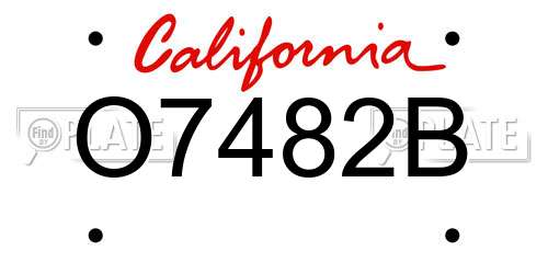 O7482B California License Plate