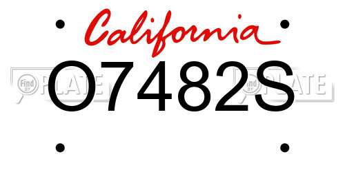 O7482S California License Plate