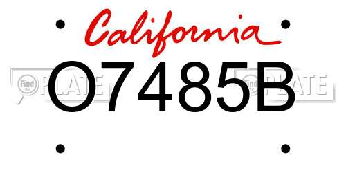 O7485B California License Plate