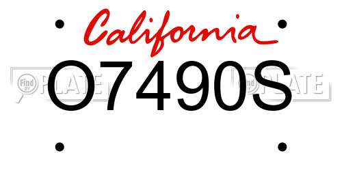 O7490S California License Plate