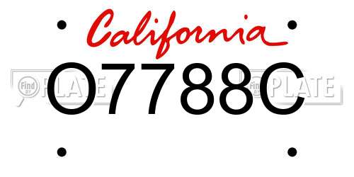 O7788C California License Plate